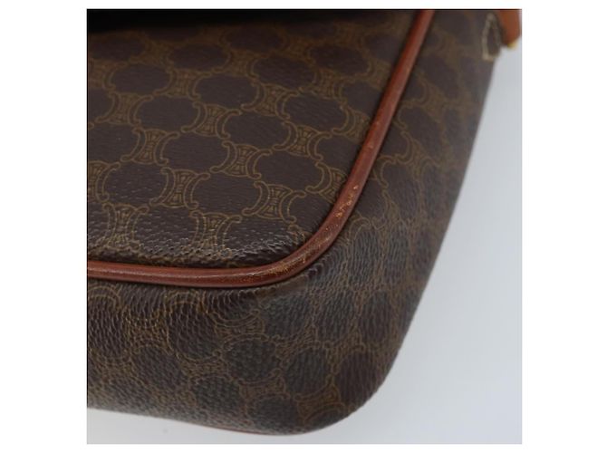 Céline Borsa a spalla in tela Macadam CELINE in pelle PVC marrone oro Auth YKZ056 D'oro - vista 16