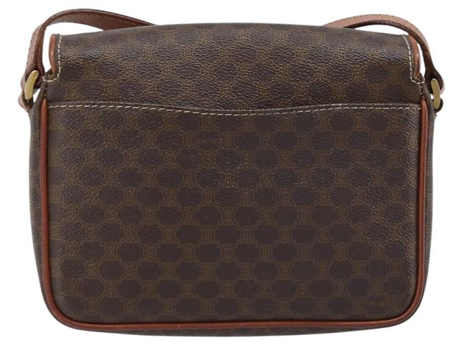Céline Borsa a spalla in tela Macadam CELINE in pelle PVC marrone oro Auth YKZ056 D'oro - vista 2