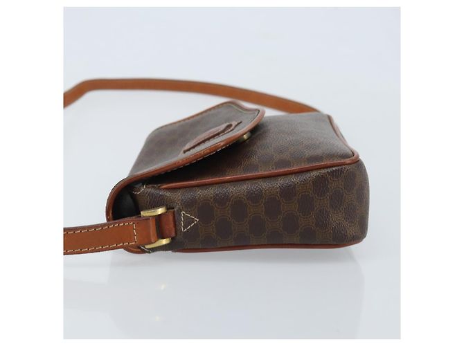 Céline Borsa a spalla in tela Macadam CELINE in pelle PVC marrone oro Auth YKZ056 D'oro - vista 4