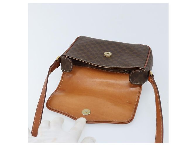 Céline Borsa a spalla in tela Macadam CELINE in pelle PVC marrone oro Auth YKZ056 D'oro - vista 7