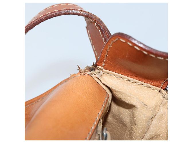 Céline Borsa a spalla in tela Macadam CELINE in pelle PVC marrone oro Auth YKZ056 D'oro - vista 9