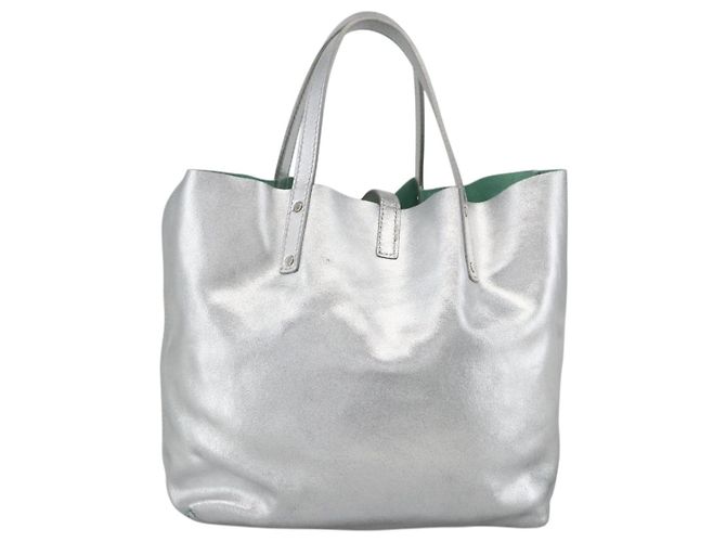 Autre Marque Borsa tote reversibile in pelle argento Auth YKZ1080 di TIFFANY&Co. - vista 2