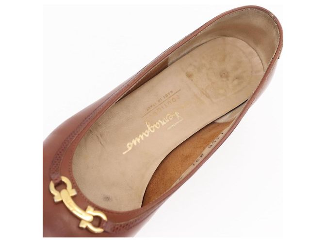 Salvatore Ferragamo Décolleté in Pelle 6 Marrone Auth 174642A - vista 14