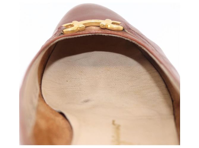 Salvatore Ferragamo Décolleté in Pelle 6 Marrone Auth 174642A - vista 18
