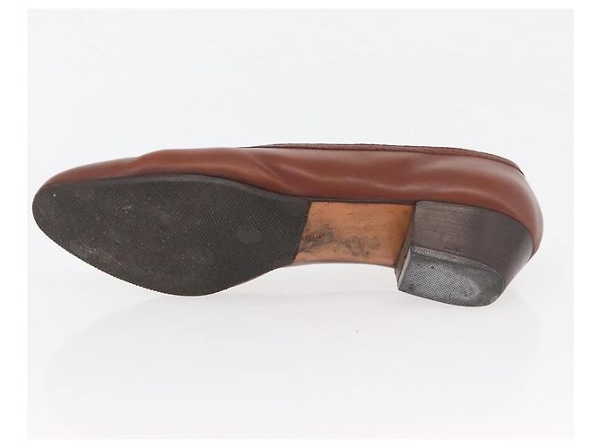 Salvatore Ferragamo Décolleté in Pelle 6 Marrone Auth 174642A - vista 25
