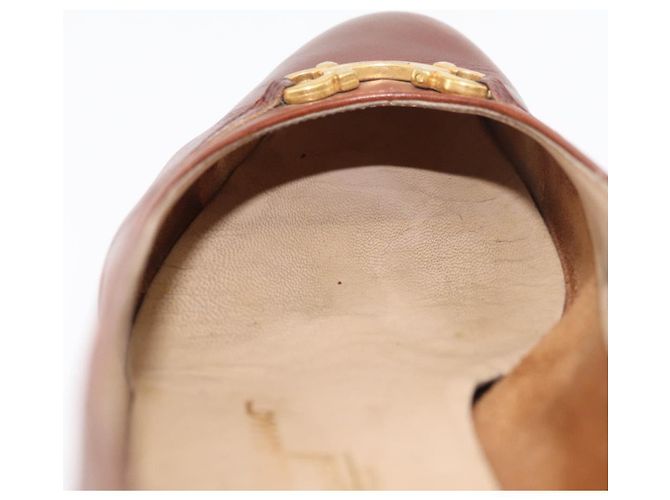 Salvatore Ferragamo Décolleté in Pelle 6 Marrone Auth 174642A - vista 35