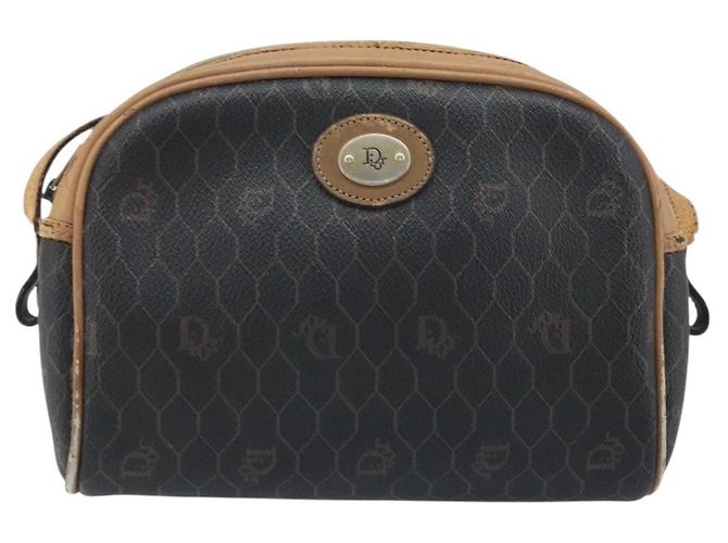 Borsa a Spalla in Tela Honeycomb PVC Nera e Dorata Auth AMZ067 Christian Dior Nero D'oro - vista 13