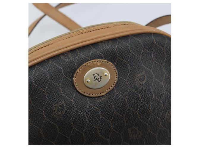 Borsa a Spalla in Tela Honeycomb PVC Nera e Dorata Auth AMZ067 Christian Dior Nero D'oro - vista 18