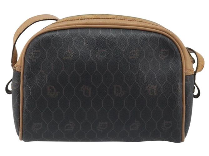 Borsa a Spalla in Tela Honeycomb PVC Nera e Dorata Auth AMZ067 Christian Dior Nero D'oro - vista 2