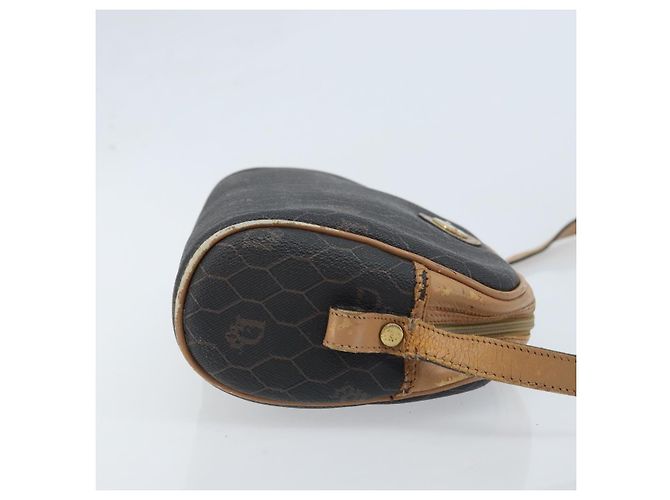 Borsa a Spalla in Tela Honeycomb PVC Nera e Dorata Auth AMZ067 Christian Dior Nero D'oro - vista 3