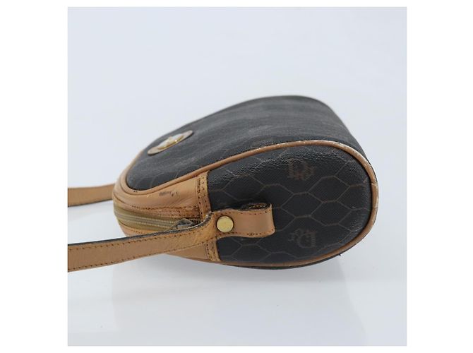 Borsa a Spalla in Tela Honeycomb PVC Nera e Dorata Auth AMZ067 Christian Dior Nero D'oro - vista 4