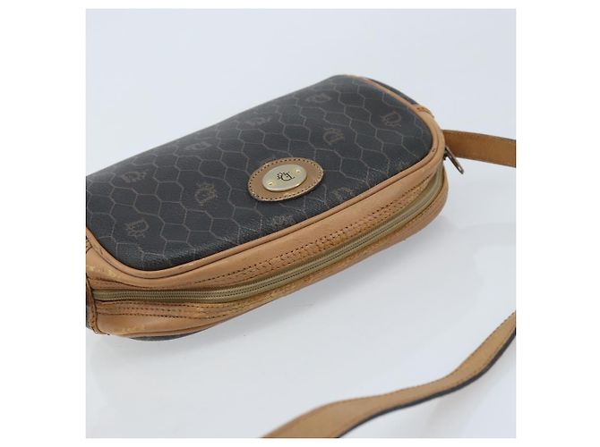 Borsa a Spalla in Tela Honeycomb PVC Nera e Dorata Auth AMZ067 Christian Dior Nero D'oro - vista 6