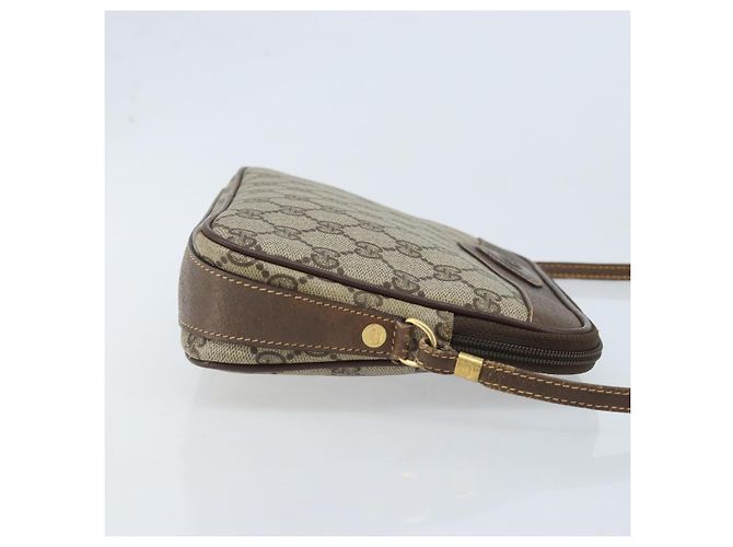 Gucci Borsa a Spalla GG Supreme PVC Beige Oro Auth AMZ497 D'oro - vista 3