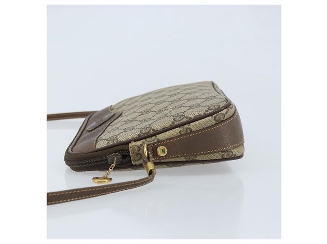 Gucci Borsa a Spalla GG Supreme PVC Beige Oro Auth AMZ497 D'oro - vista 4
