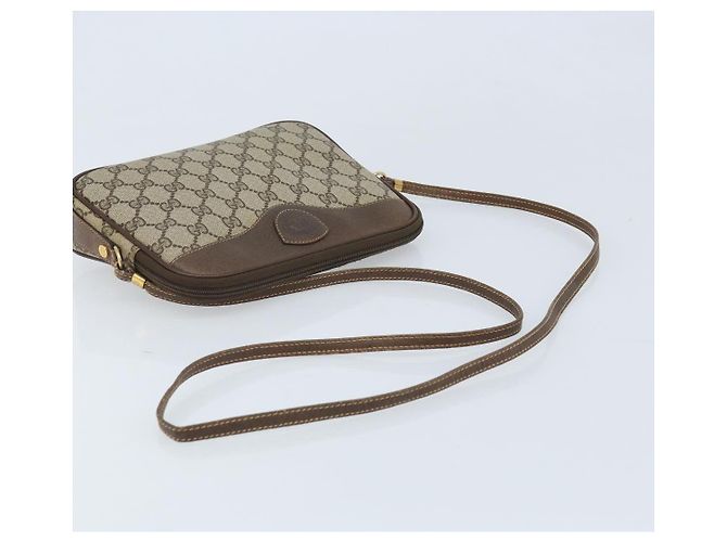 Gucci Borsa a Spalla GG Supreme PVC Beige Oro Auth AMZ497 D'oro - vista 7
