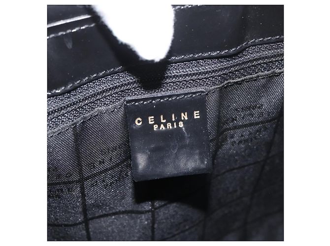 Céline Borsa a mano in tela Macadam CELINE in vinile marrone e oro Auth bs34426 D'oro - vista 17