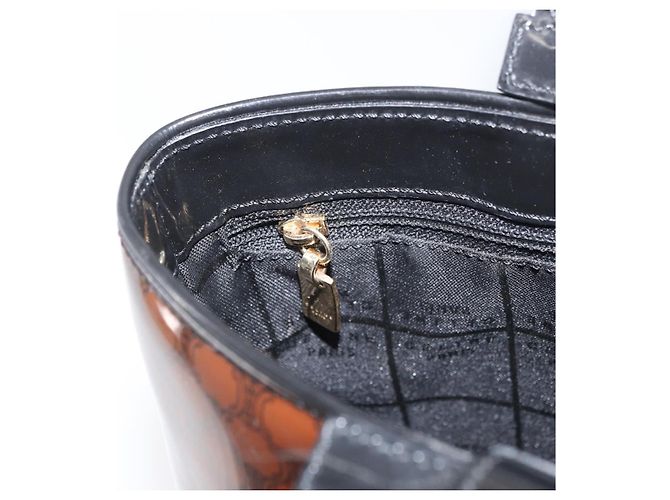 Céline Borsa a mano in tela Macadam CELINE in vinile marrone e oro Auth bs34426 D'oro - vista 20