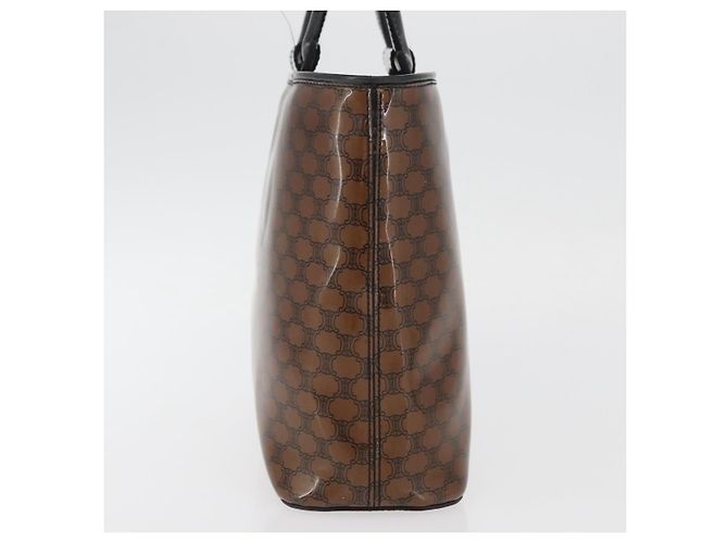 Céline Borsa a mano in tela Macadam CELINE in vinile marrone e oro Auth bs34426 D'oro - vista 3