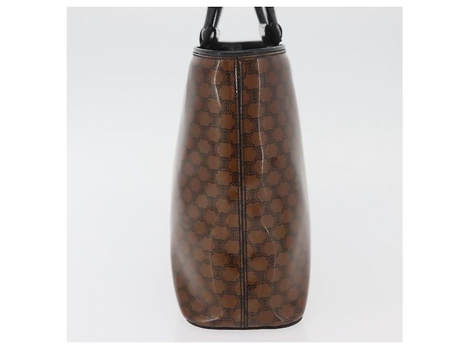 Céline Borsa a mano in tela Macadam CELINE in vinile marrone e oro Auth bs34426 D'oro - vista 4