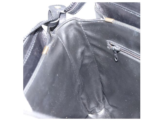 Céline Borsa a Spalla in Tela Macadam CELINE Camoscio Nero Oro Auth YKZ1464 D'oro - vista 21