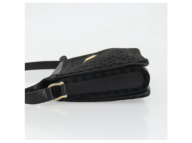 Céline Borsa a Spalla in Tela Macadam CELINE Camoscio Nero Oro Auth YKZ1464 D'oro - vista 4