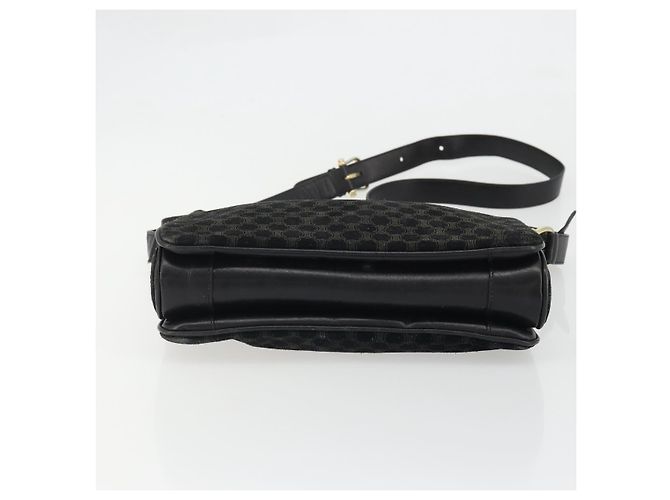 Céline Borsa a Spalla in Tela Macadam CELINE Camoscio Nero Oro Auth YKZ1464 D'oro - vista 5