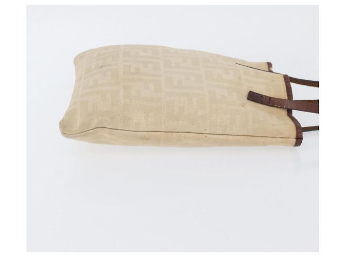 FENDI Zucca Canvas Tote Bag Beige Silber Auth hk3658 - Ansicht 3