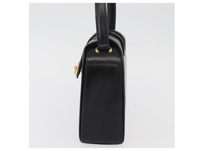 Céline Borsa a mano CELINE in pelle nera e oro Auth ARZ905 Nero D'oro - vista 3