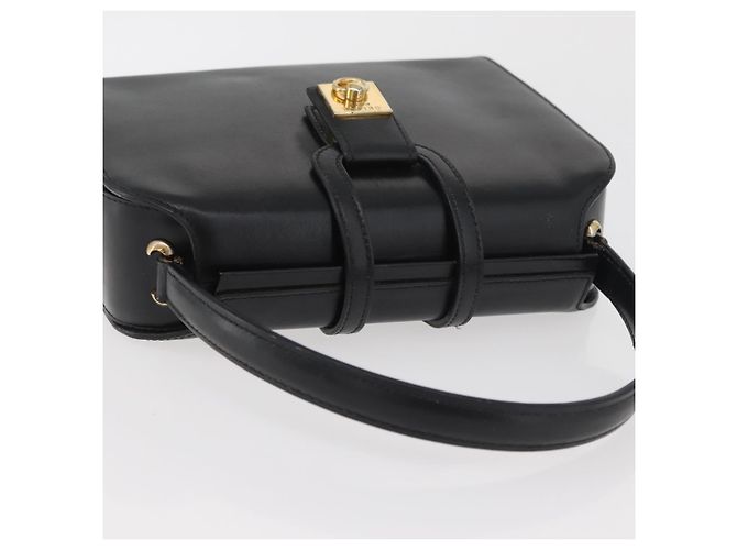 Céline Borsa a mano CELINE in pelle nera e oro Auth ARZ905 Nero D'oro - vista 6