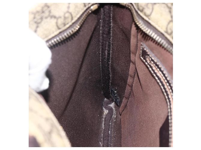 Gucci Sac à bandoulière GG Supreme en PVC beige et or 201538 Auth ka3667 Golden - Ansicht 20