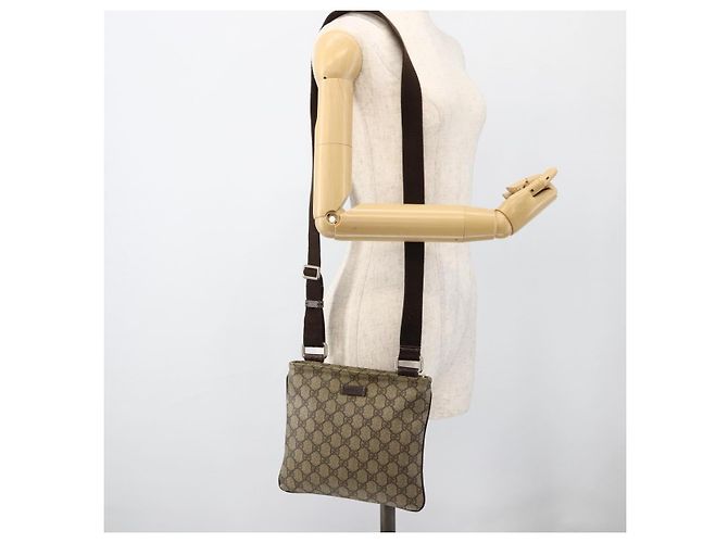 Gucci Sac à bandoulière GG Supreme en PVC beige et or 201538 Auth ka3667 Golden - Ansicht 21