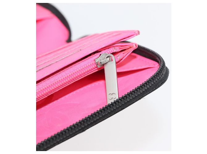 CHANEL Portafoglio Linea Cambon Pelle Nera Argento CC Auth 163865 Nero - vista 10