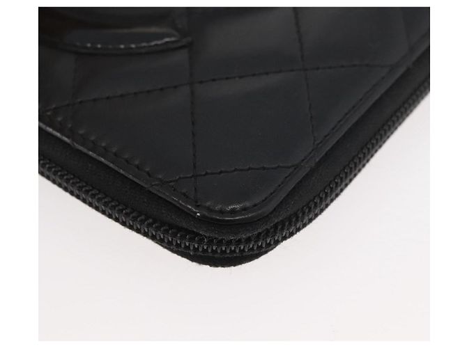 CHANEL Portafoglio Linea Cambon Pelle Nera Argento CC Auth 163865 Nero - vista 14