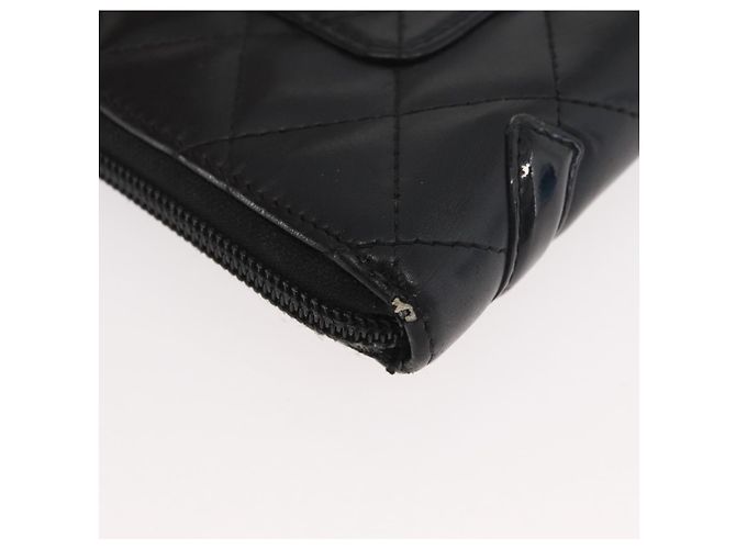 CHANEL Portafoglio Linea Cambon Pelle Nera Argento CC Auth 163865 Nero - vista 16