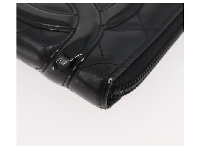CHANEL Portafoglio Linea Cambon Pelle Nera Argento CC Auth 163865 Nero - vista 7