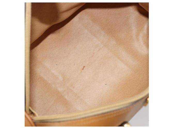 Céline Borsa a mano Celine C Sulky Carriage in PVC Beige Oro Auth INZ012 D'oro - vista 11