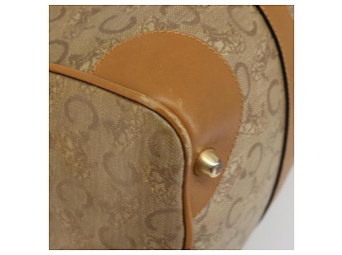 Céline Borsa a mano Celine C Sulky Carriage in PVC Beige Oro Auth INZ012 D'oro - vista 15