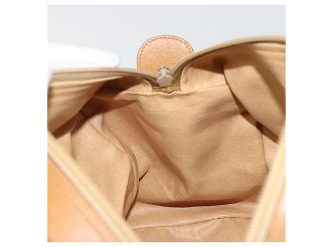 Céline Borsa a mano Celine C Sulky Carriage in PVC Beige Oro Auth INZ012 D'oro - vista 19