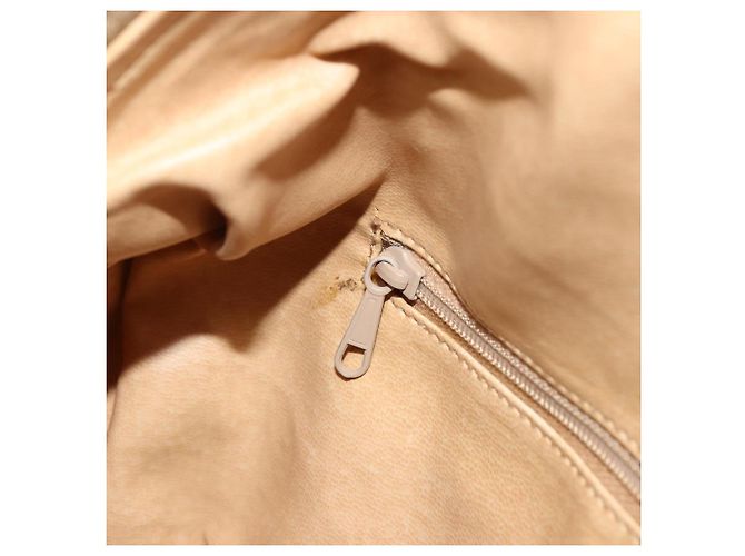 Céline Borsa a mano Celine C Sulky Carriage in PVC Beige Oro Auth INZ012 D'oro - vista 21
