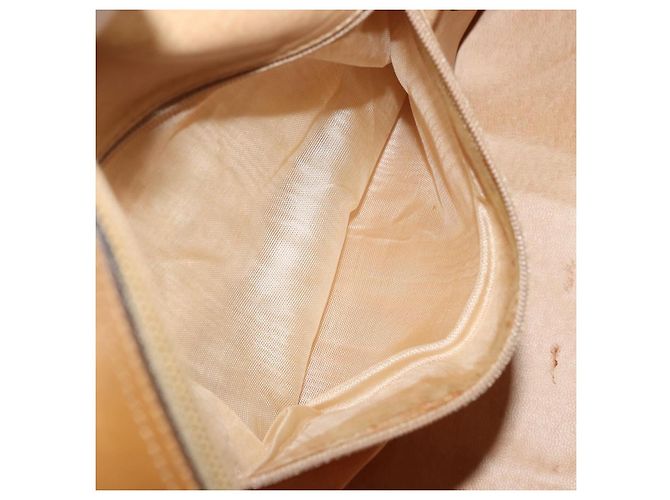 Céline Borsa a mano Celine C Sulky Carriage in PVC Beige Oro Auth INZ012 D'oro - vista 22