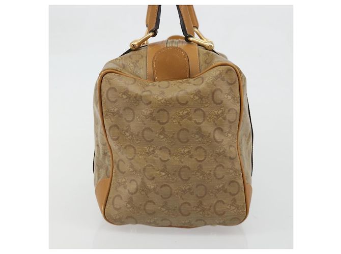 Céline Borsa a mano Celine C Sulky Carriage in PVC Beige Oro Auth INZ012 D'oro - vista 3