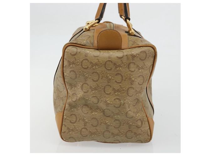 Céline Borsa a mano Celine C Sulky Carriage in PVC Beige Oro Auth INZ012 D'oro - vista 4