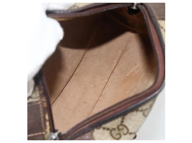 Gucci Borsa a Spalla GG Supreme PVC Beige Oro 67 01 5294 Auth YKZ1136 D'oro - vista 11