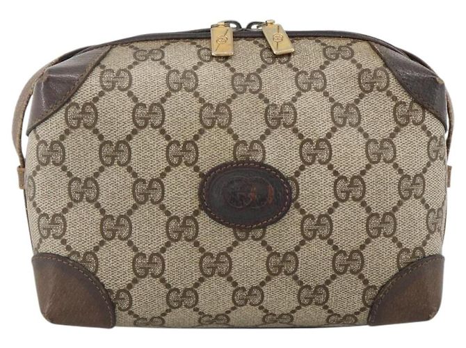 Gucci Borsa a Spalla GG Supreme PVC Beige Oro 67 01 5294 Auth YKZ1136 D'oro - vista 13
