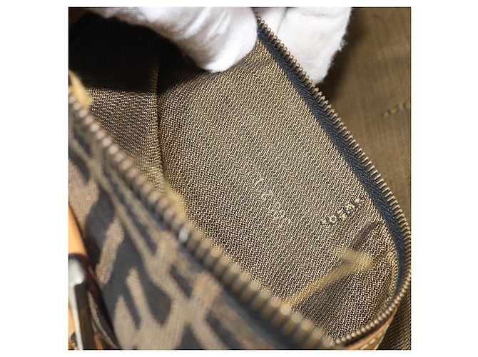 FENDI Zucca Canvas Tote Bag Schwarz Braun Auth YKZ349 - Ansicht 12