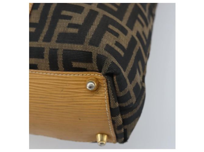 FENDI Zucca Canvas Tote Bag Schwarz Braun Auth YKZ349 - Ansicht 14