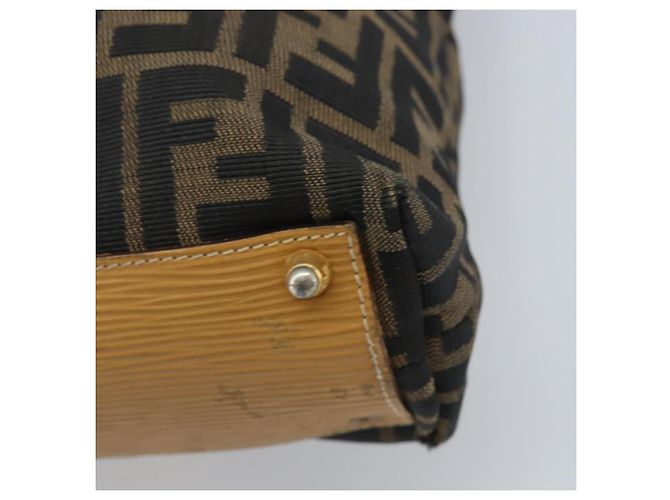 FENDI Zucca Canvas Tote Bag Schwarz Braun Auth YKZ349 - Ansicht 15
