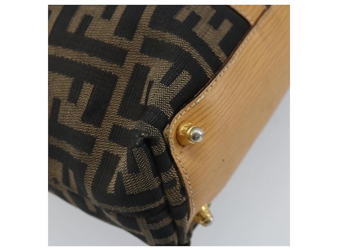FENDI Zucca Canvas Tote Bag Schwarz Braun Auth YKZ349 - Ansicht 16