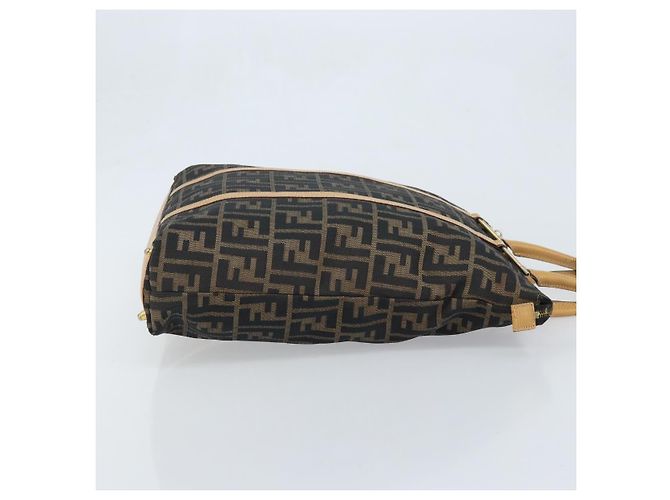 FENDI Zucca Canvas Tote Bag Schwarz Braun Auth YKZ349 - Ansicht 3