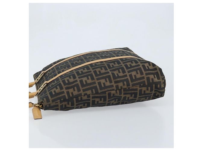FENDI Zucca Canvas Tote Bag Schwarz Braun Auth YKZ349 - Ansicht 4